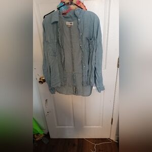 Solid Button Down Simple Blouses